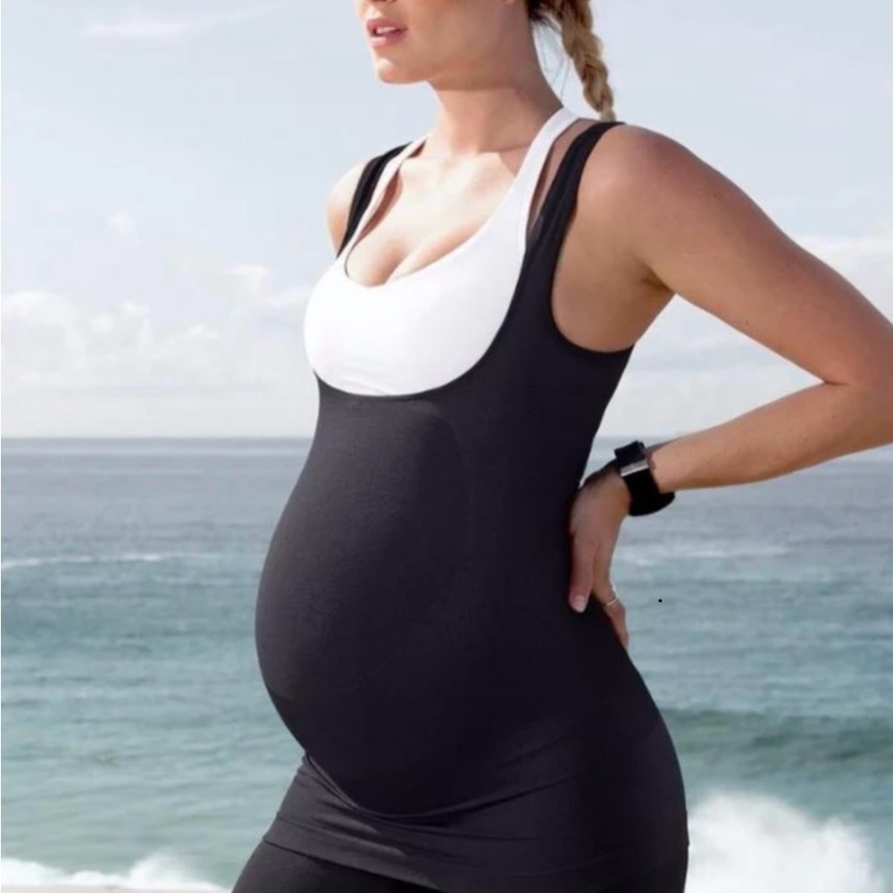 Black and White Maternity Tank Dress